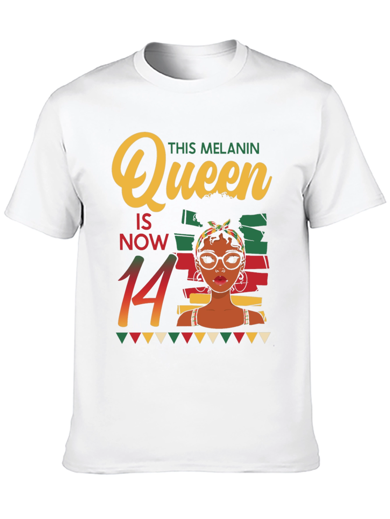 Melanin Queen 14th Birthday T-Shirt
