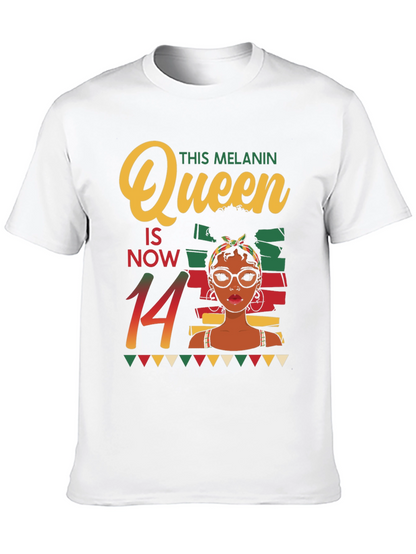 Melanin Queen 14th Birthday T-Shirt