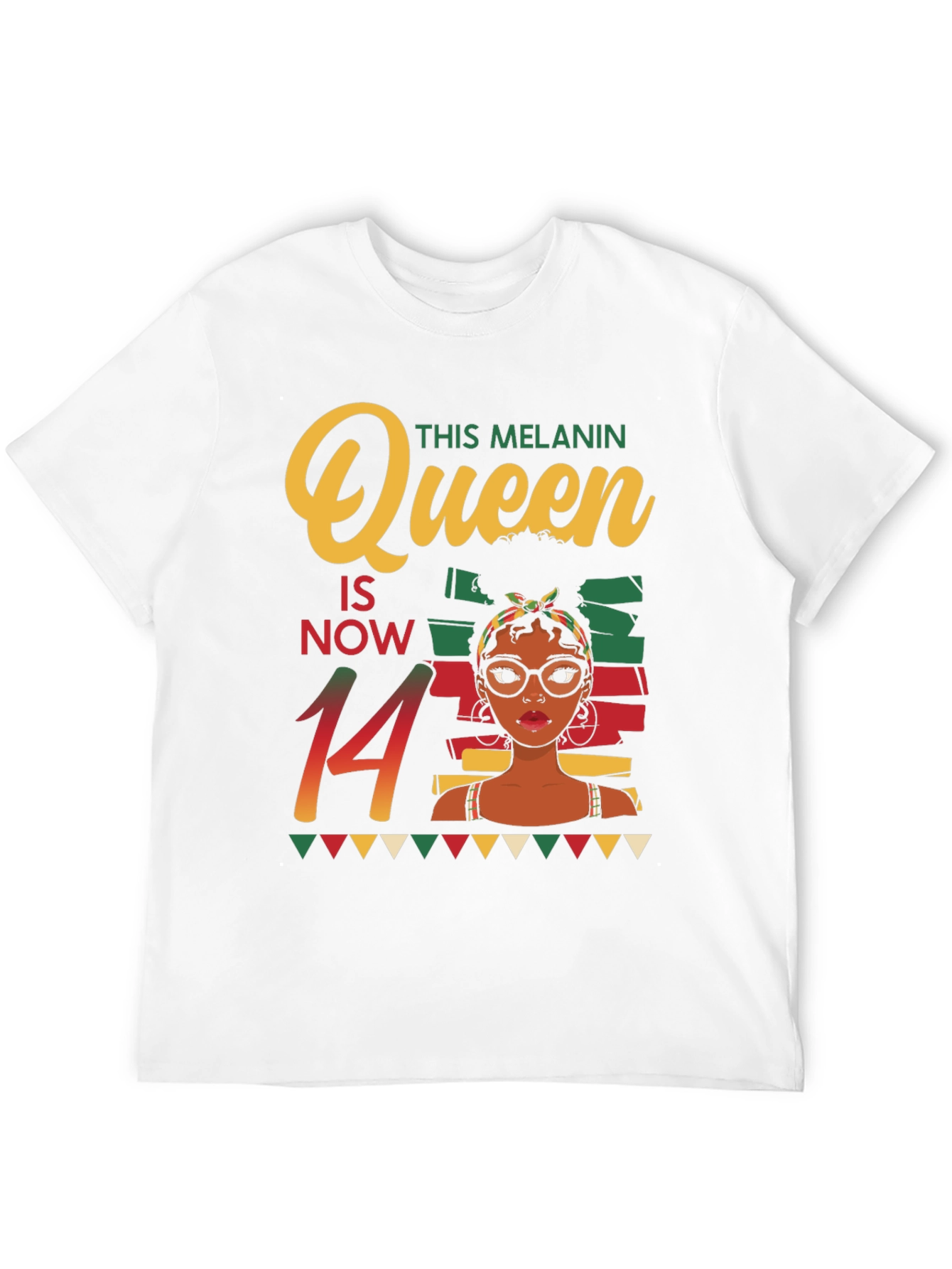 Melanin Queen 14th Birthday T-Shirt