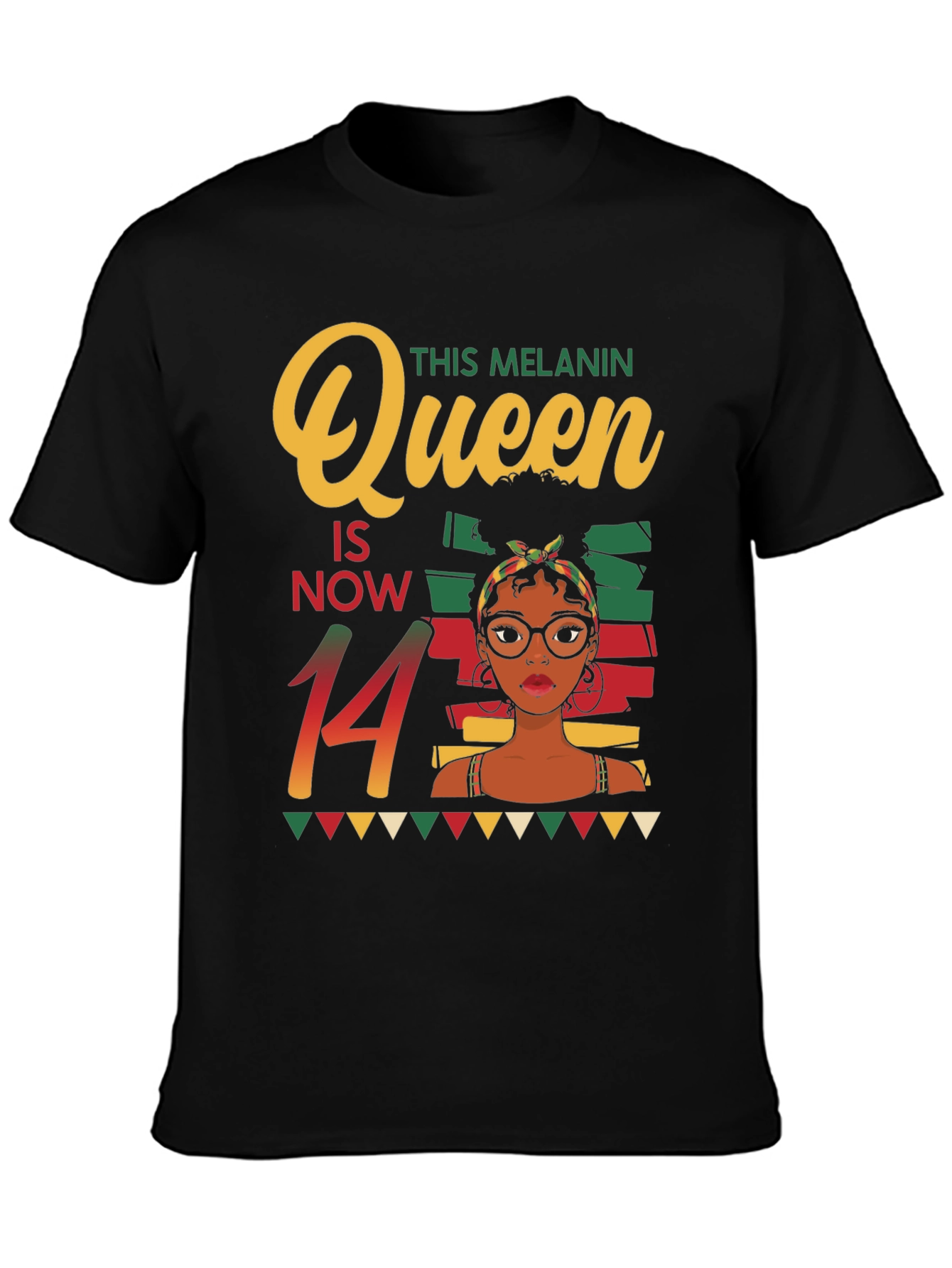 Melanin Queen 14th Birthday T-Shirt