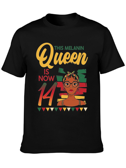 Melanin Queen 14th Birthday T-Shirt