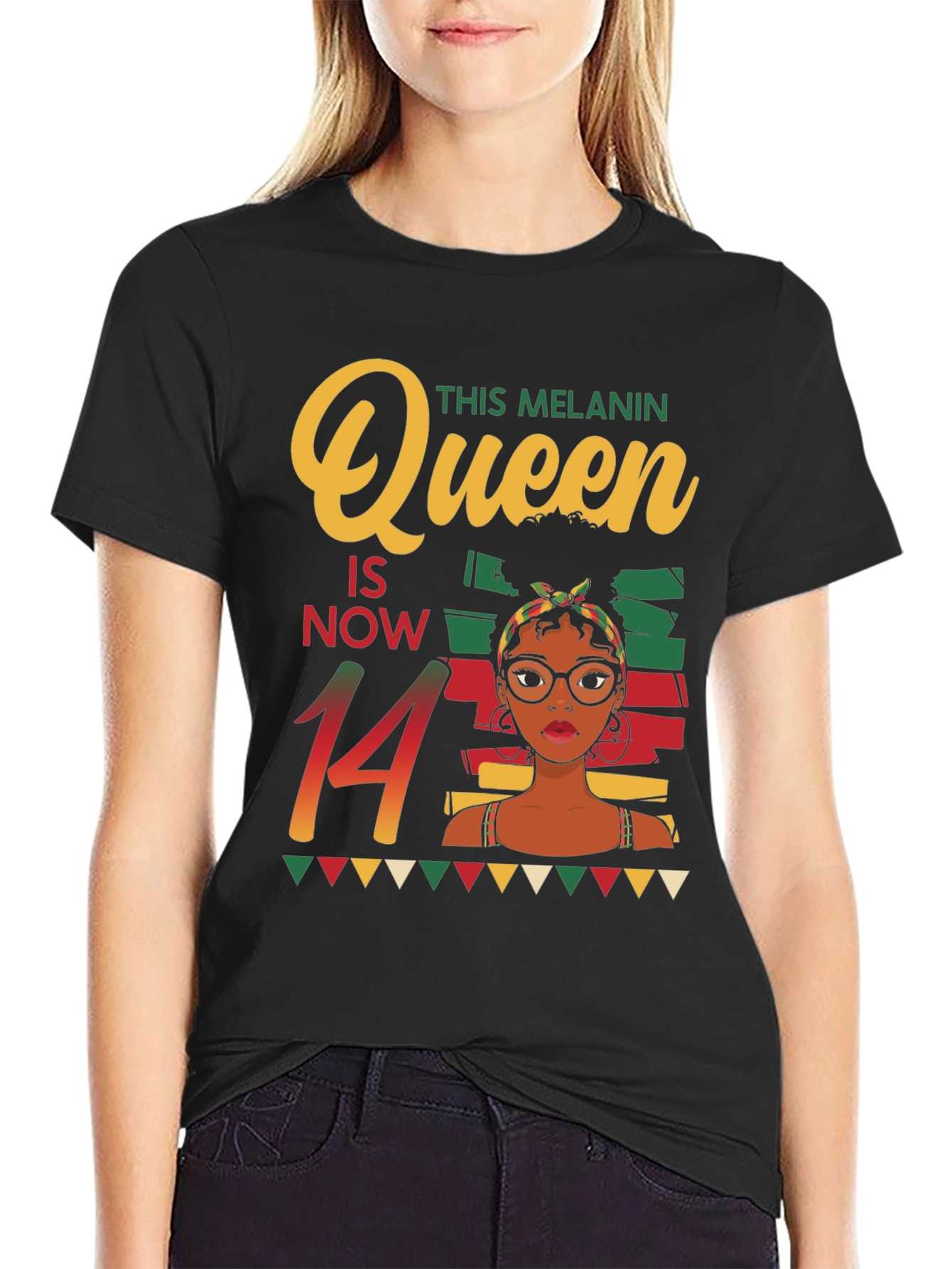 Melanin Queen 14th Birthday T-Shirt