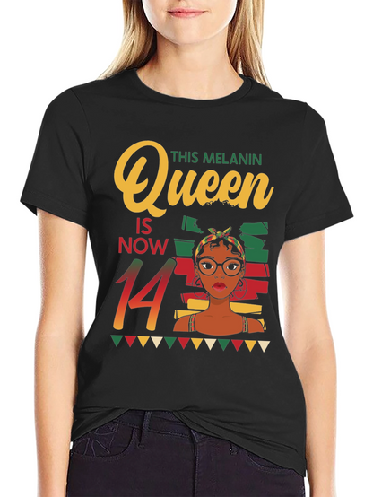 Melanin Queen 14th Birthday T-Shirt