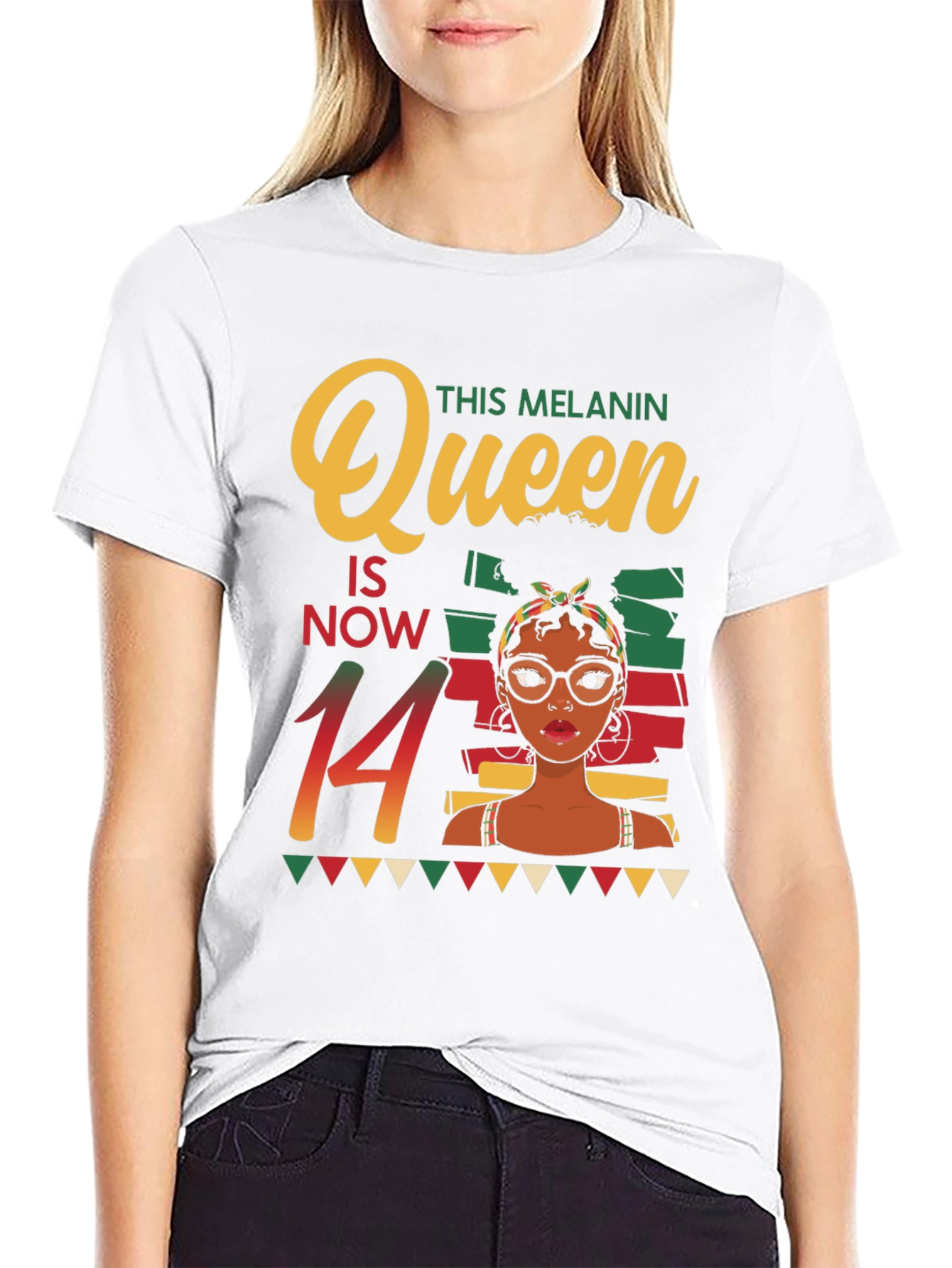 Melanin Queen 14th Birthday T-Shirt