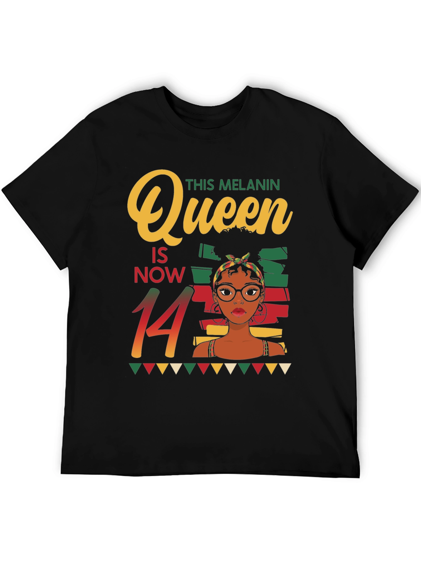 Melanin Queen 14th Birthday T-Shirt