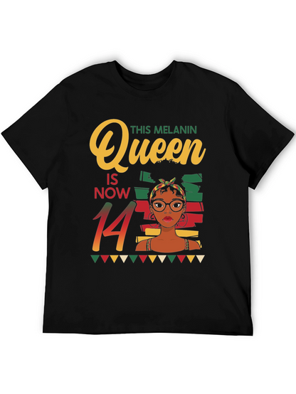 Melanin Queen 14th Birthday T-Shirt