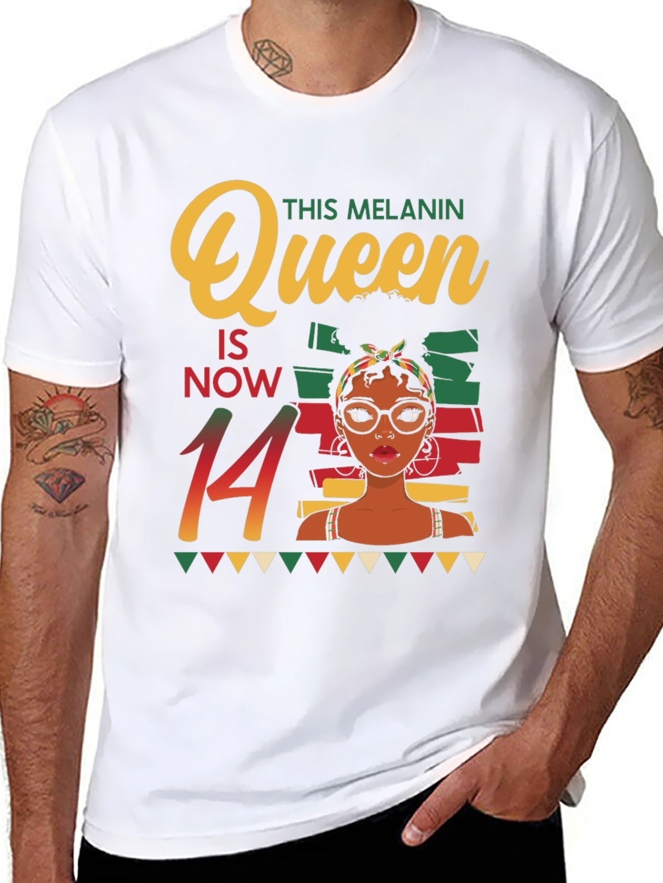 Melanin Queen 14th Birthday T-Shirt
