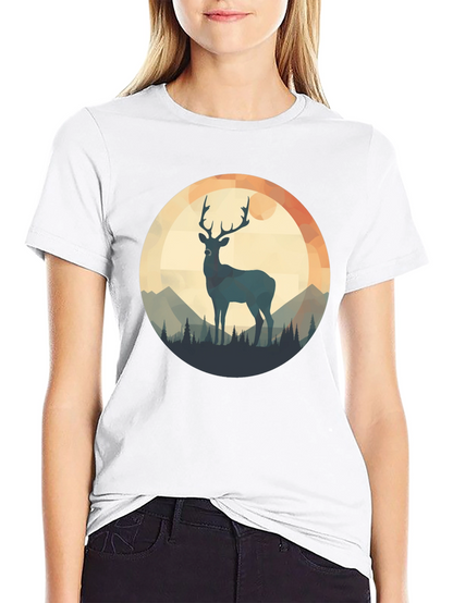 Deer Silhouette T-Shirt - Nature Design