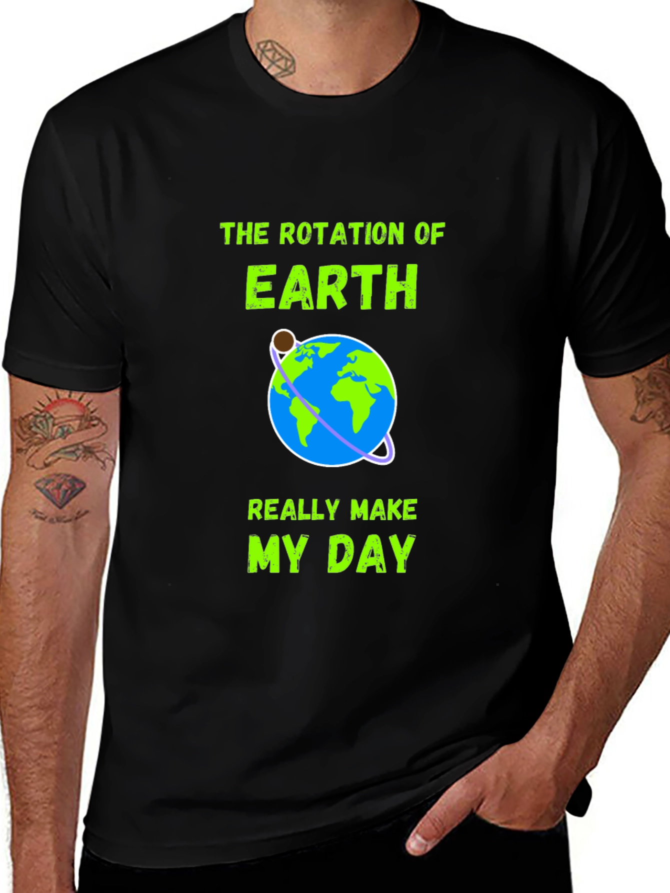 Earth Rotation Graphic Tee - Makes My Day