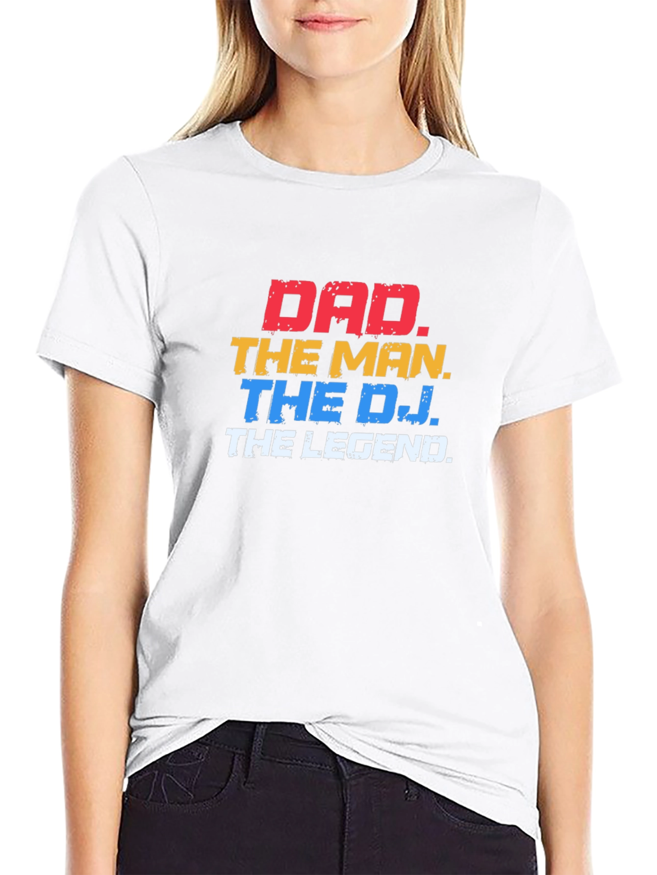 Dad The Man The DJ The Legend Black T-Shirt