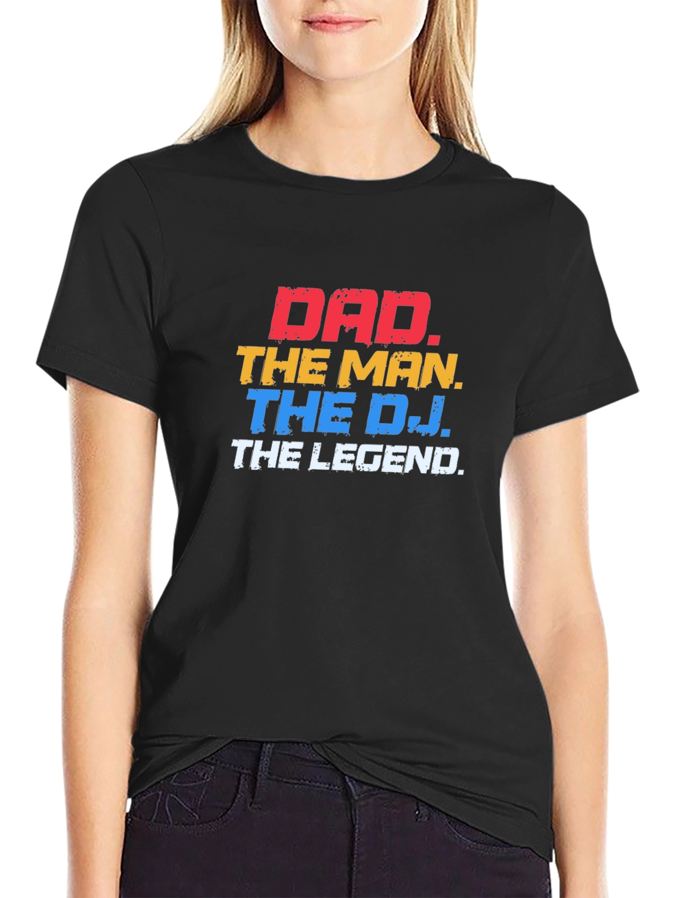 Dad The Man The DJ The Legend Black T-Shirt