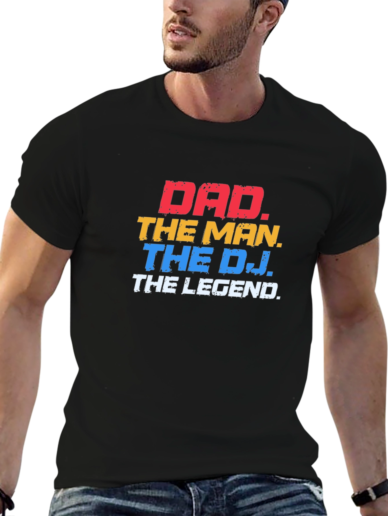 Dad The Man The DJ The Legend Black T-Shirt