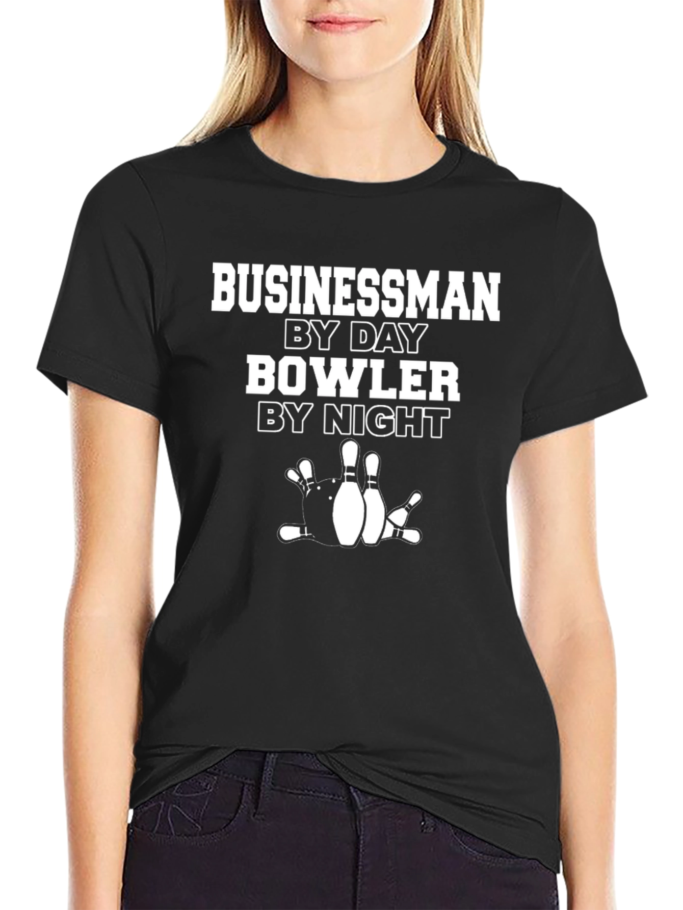 Businessman By Day Bowler By Night Black T-Shirt