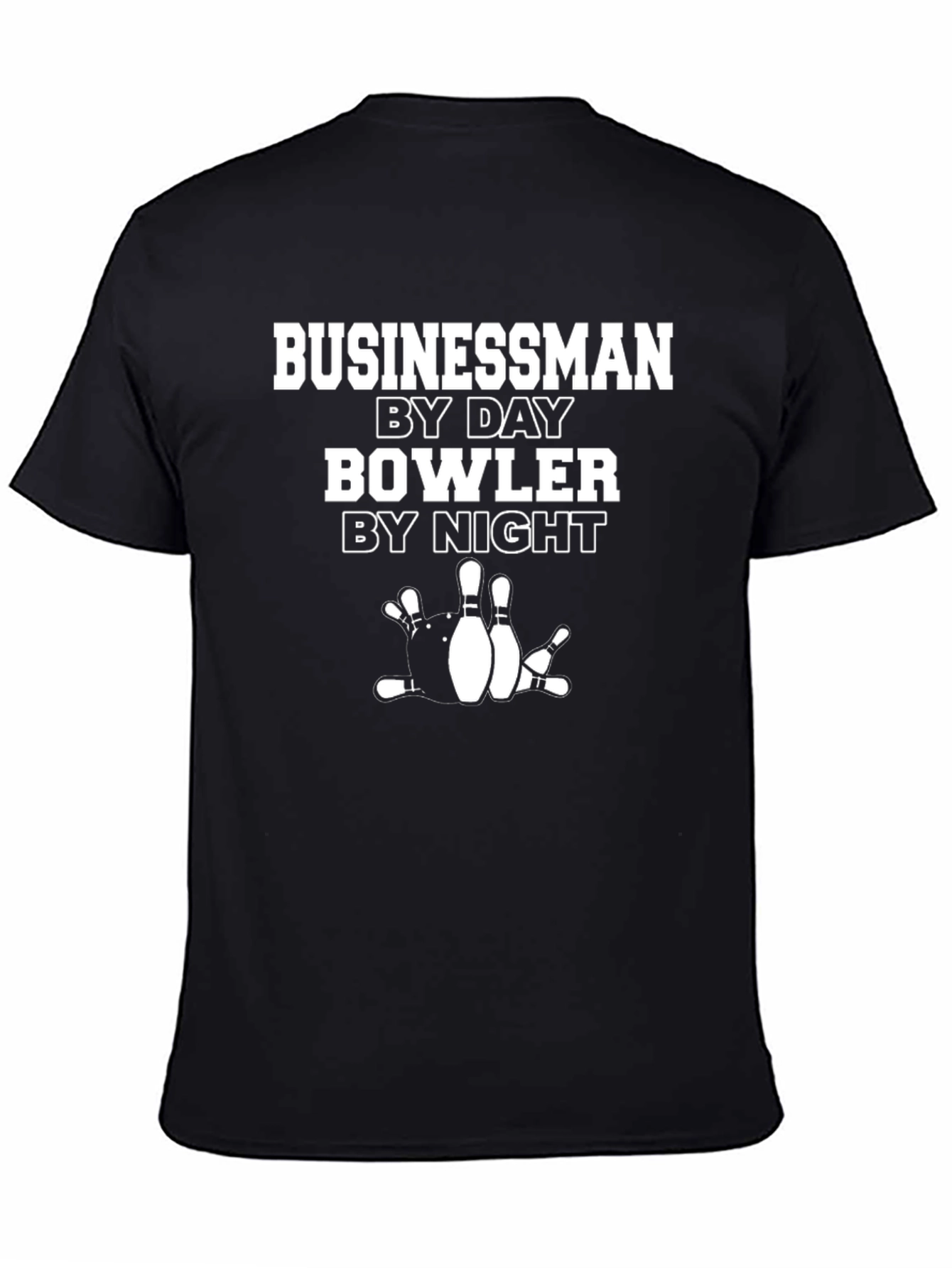 Businessman By Day Bowler By Night Black T-Shirt