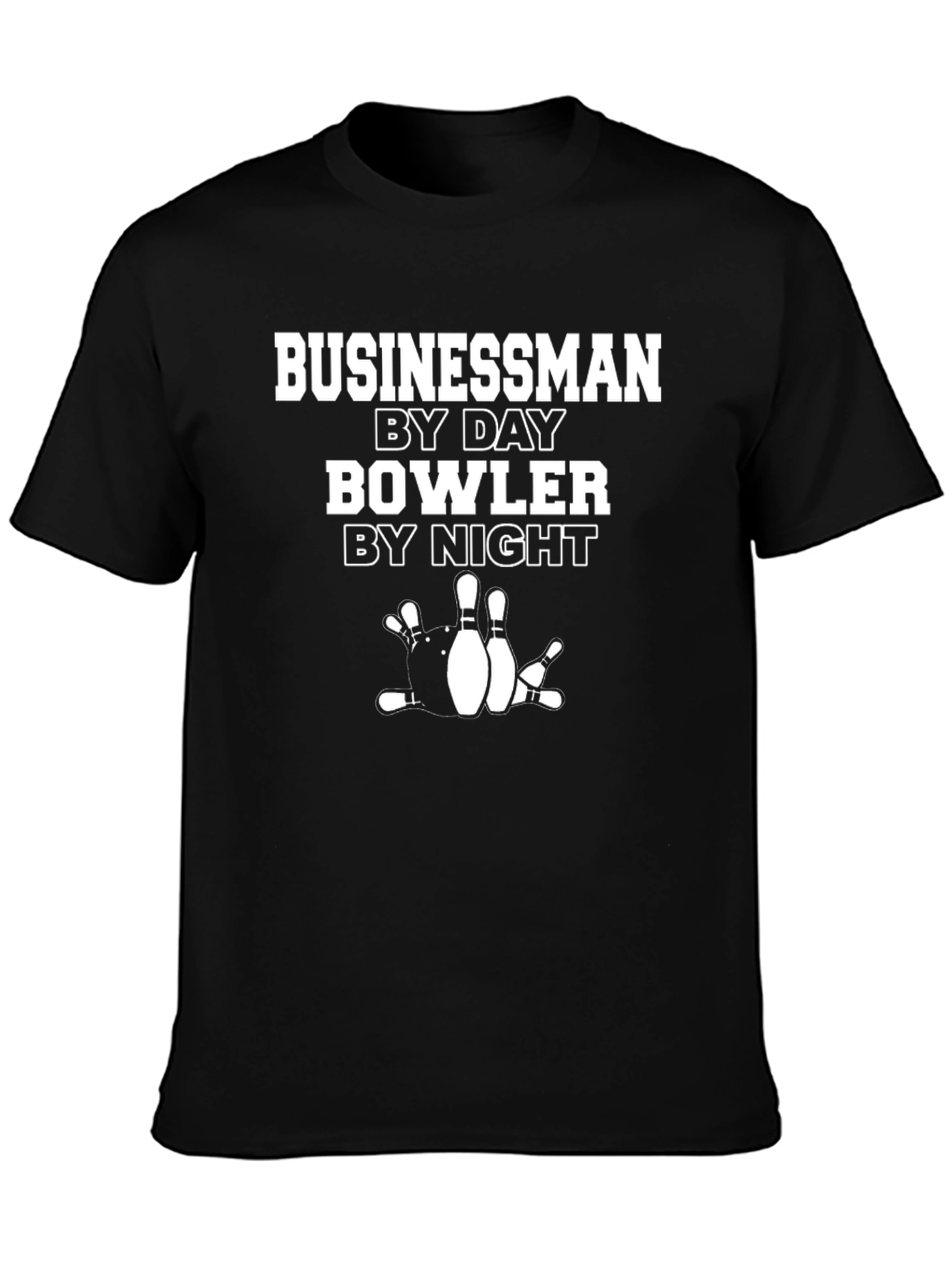 Businessman By Day Bowler By Night Black T-Shirt