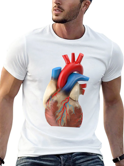 Anatomical Heart Graphic Tee - Black Cotton Shirt