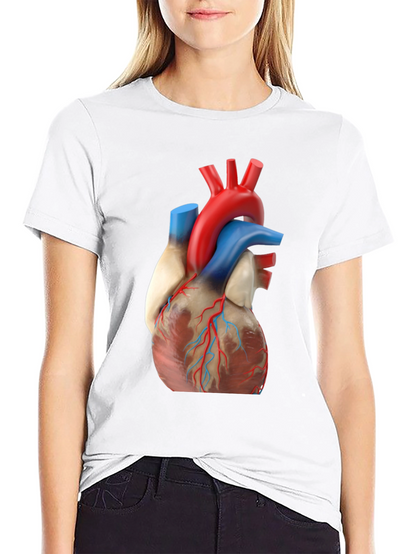 Anatomical Heart Graphic Tee - Black Cotton Shirt