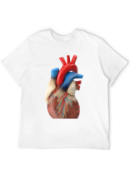 Anatomical Heart Graphic Tee - Black Cotton Shirt