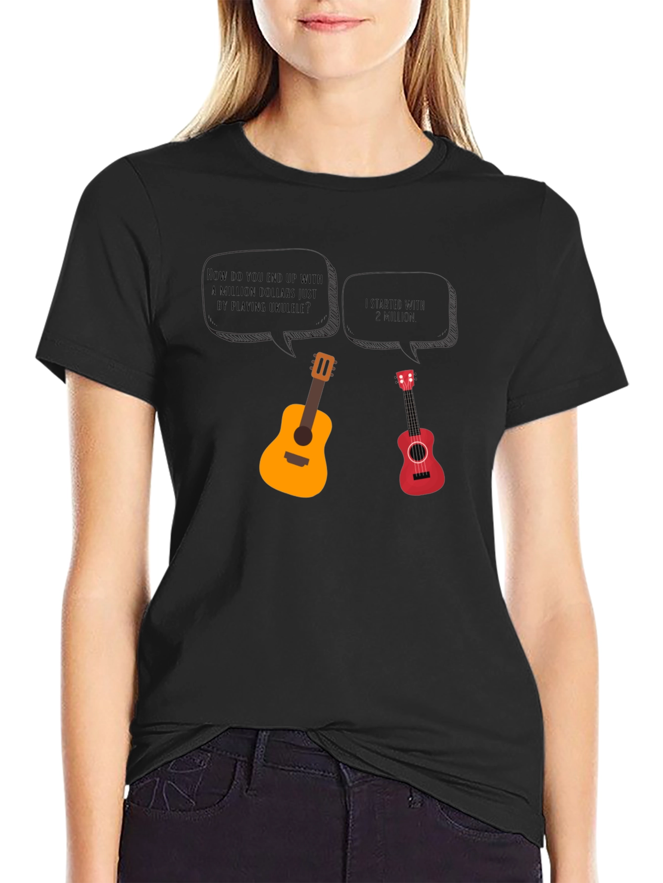 Ukulele Millionaire Humor T-Shirt