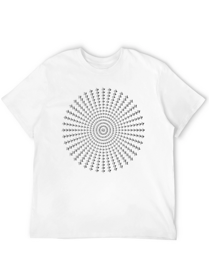 Hypnotic Circle Graphic Tee - Modern Optical Illusion