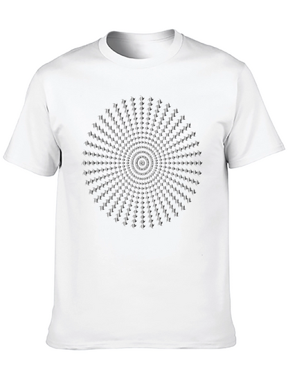 Hypnotic Circle Graphic Tee - Modern Optical Illusion