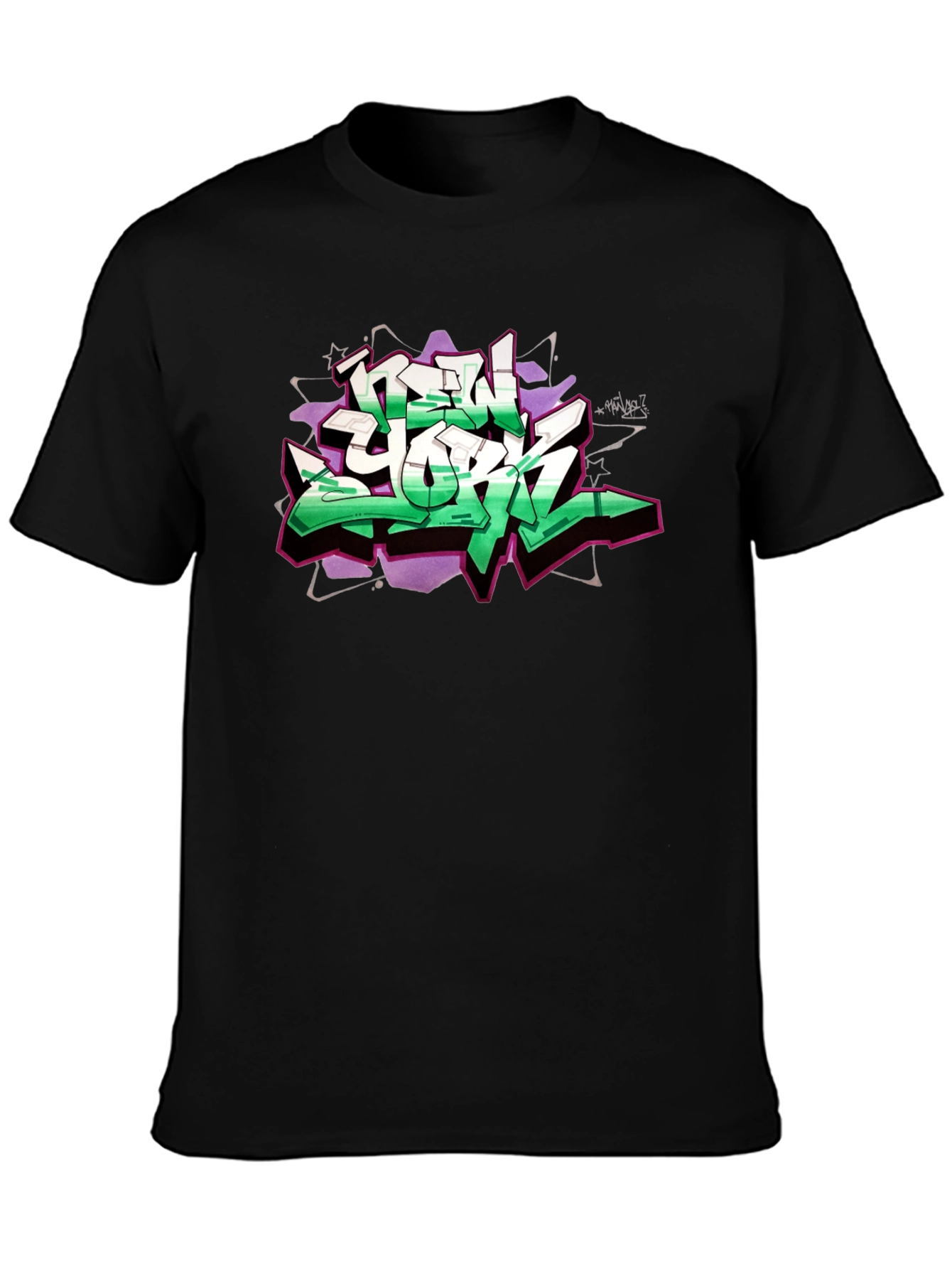 New York Graffiti Graphic Black T-Shirt