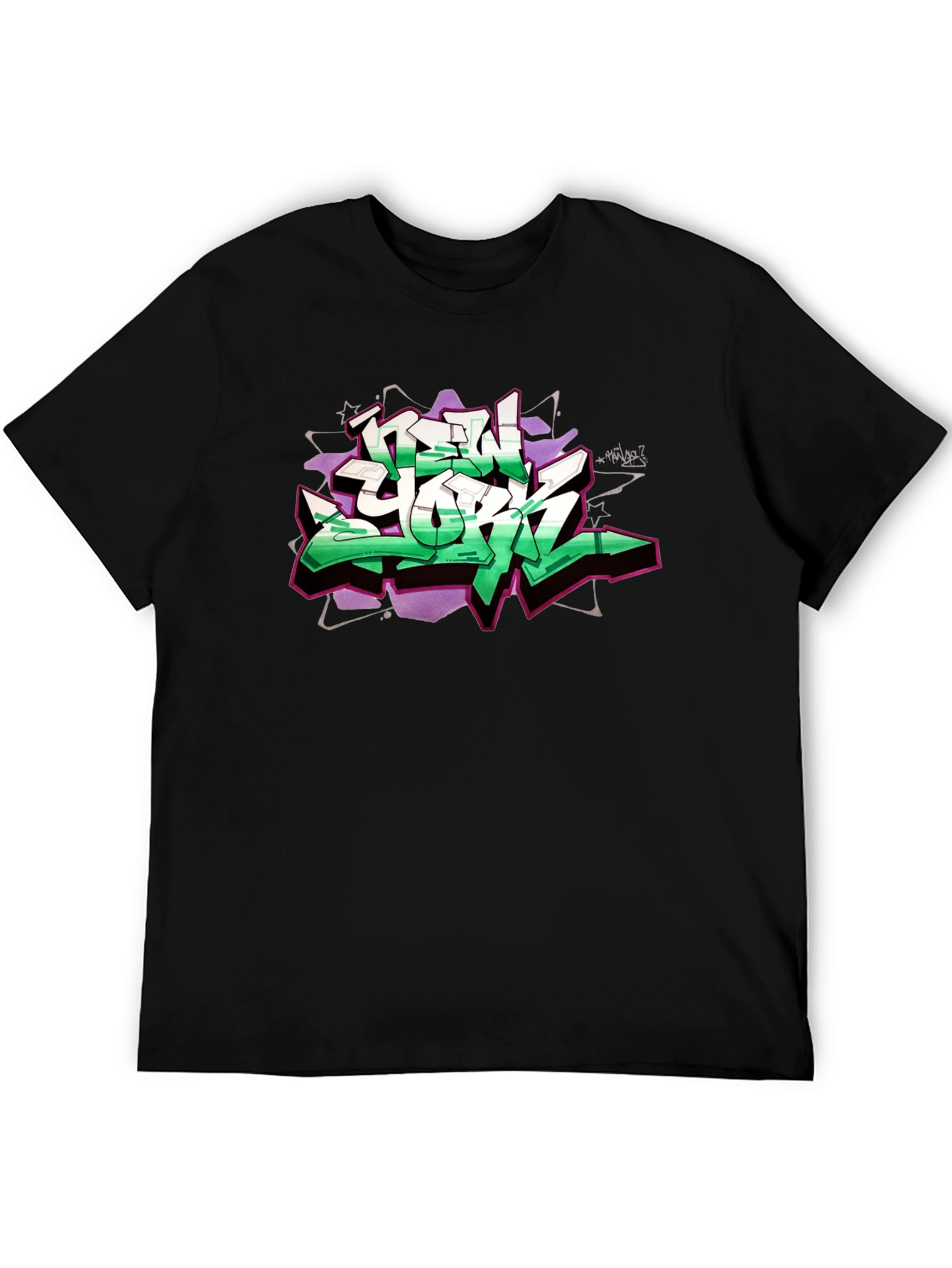 New York Graffiti Graphic Black T-Shirt
