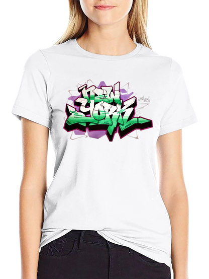 New York Graffiti Graphic Black T-Shirt