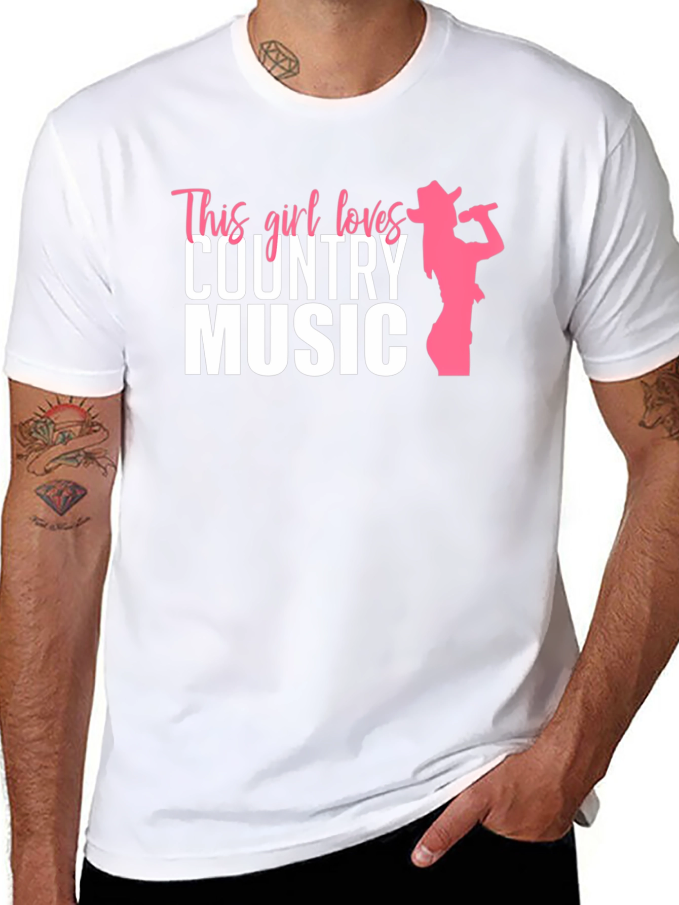 This Girl Loves Country Music T-Shirt - Black