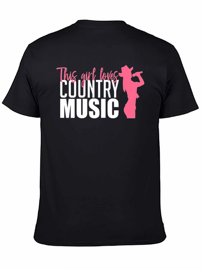 This Girl Loves Country Music T-Shirt - Black