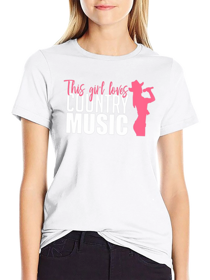 This Girl Loves Country Music T-Shirt - Black