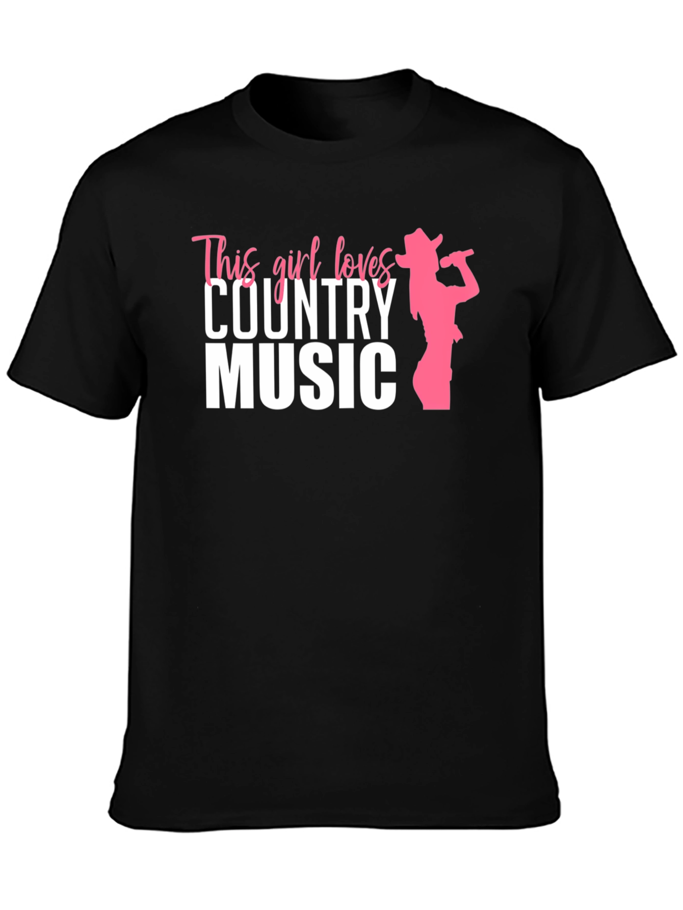 This Girl Loves Country Music T-Shirt - Black