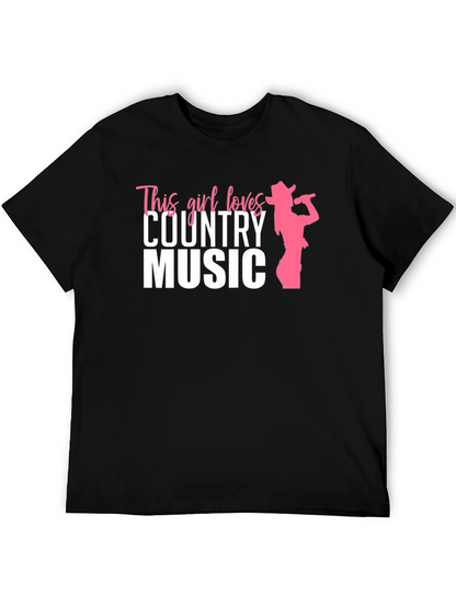 This Girl Loves Country Music T-Shirt - Black