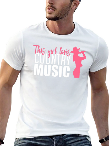 This Girl Loves Country Music T-Shirt - Black