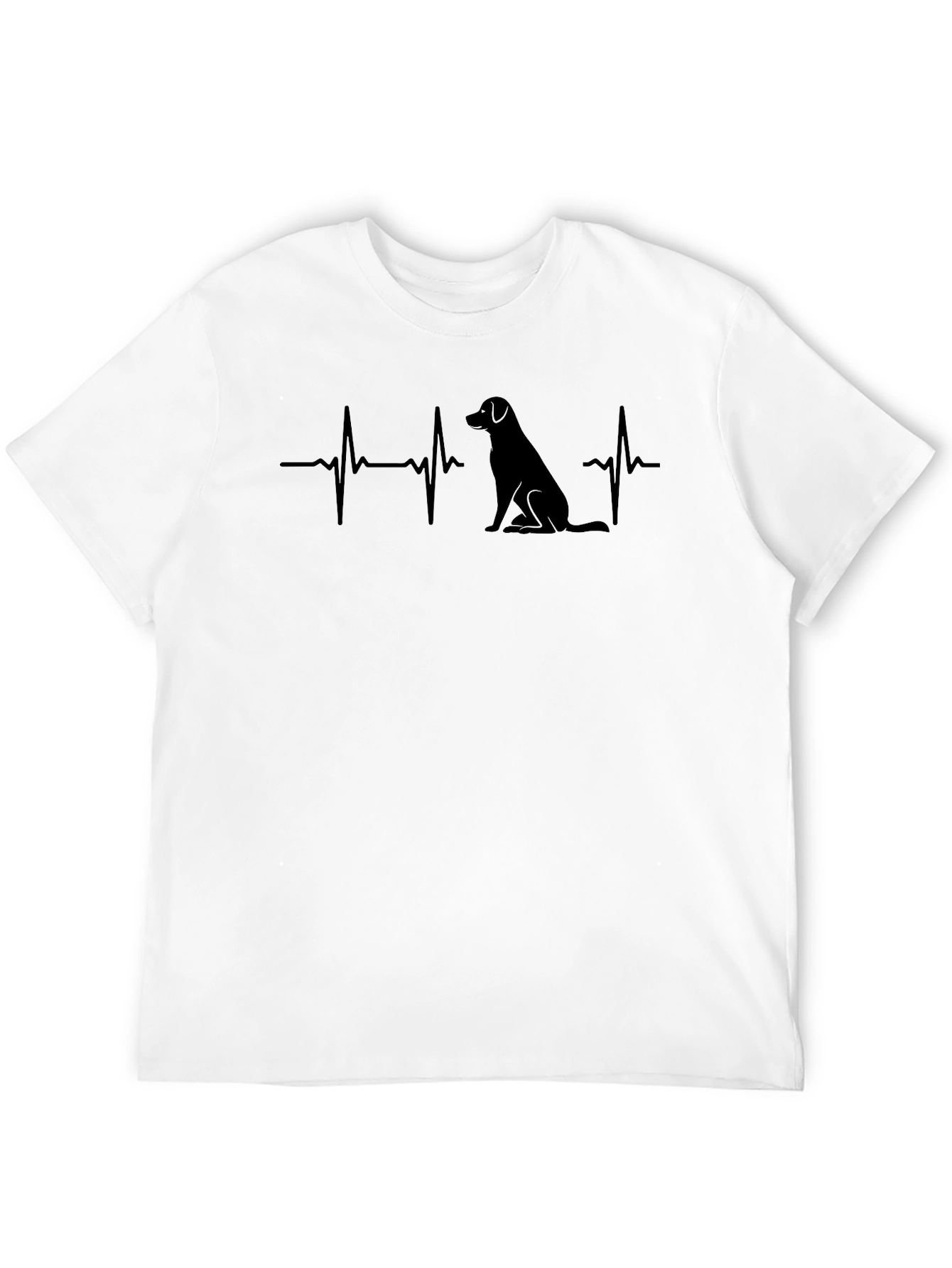 Dog Heartbeat Graphic Tee - Black Cotton