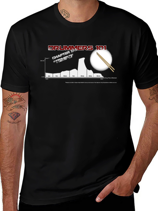 Drummers 101 Tempo Chart Black T-Shirt