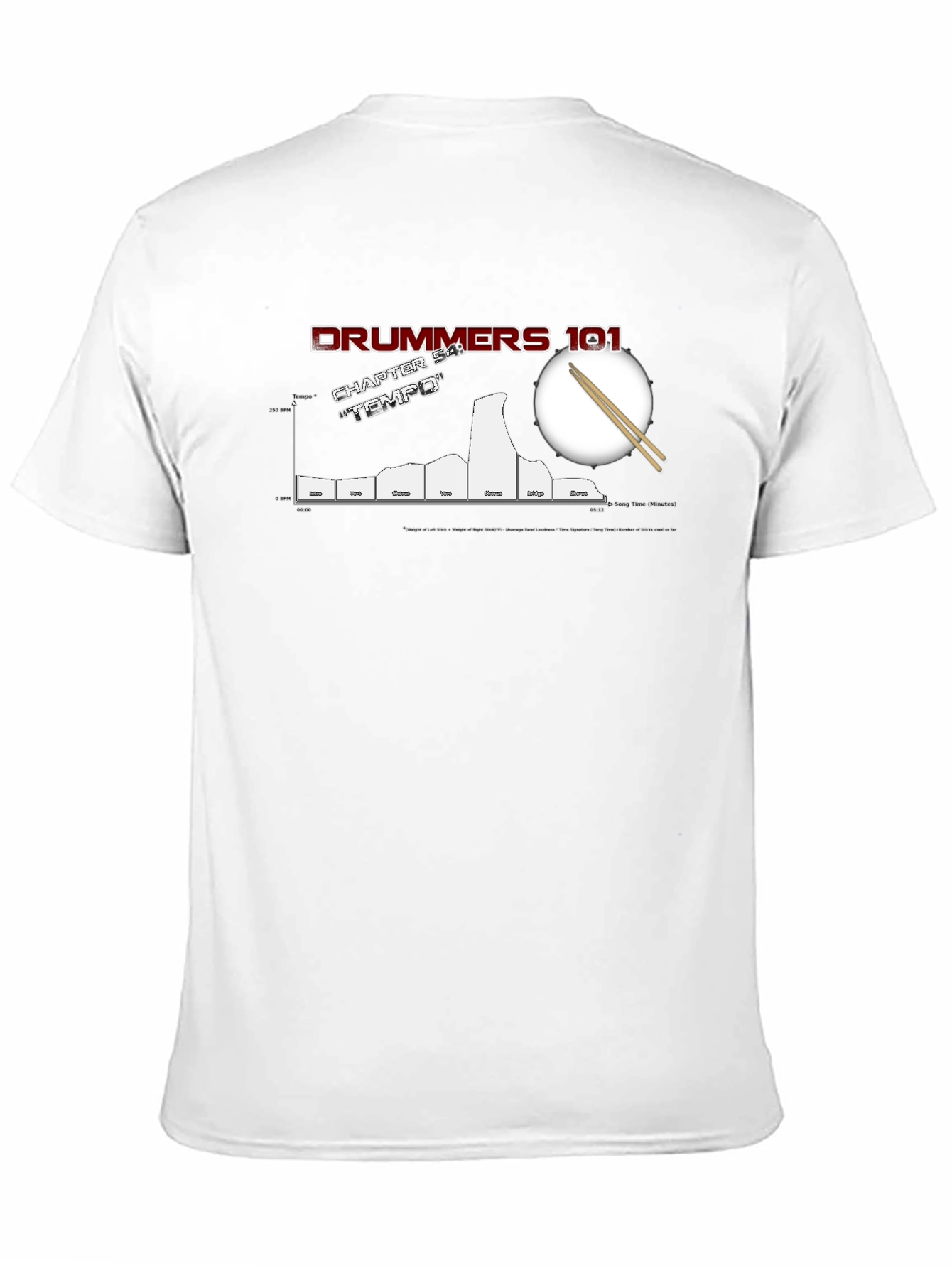 Drummers 101 Tempo Chart Black T-Shirt