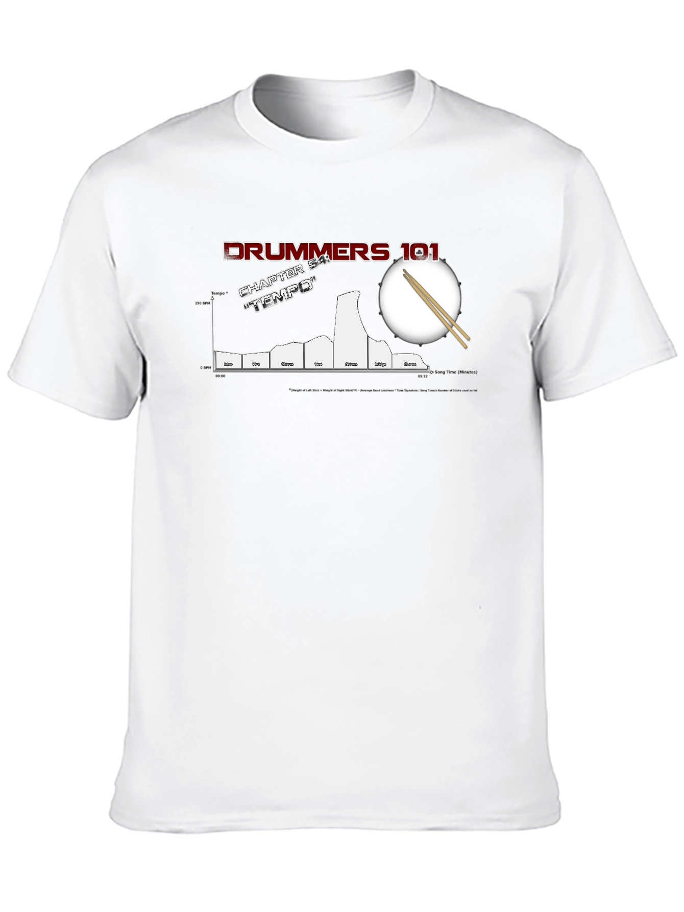 Drummers 101 Tempo Chart Black T-Shirt