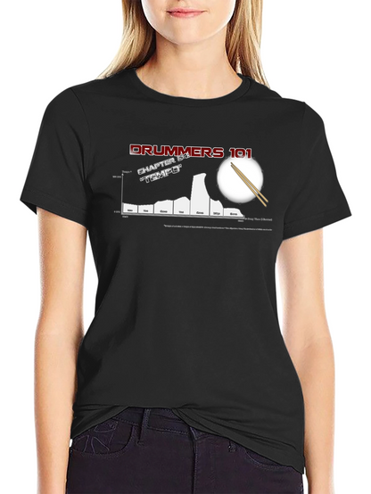 Drummers 101 Tempo Chart Black T-Shirt