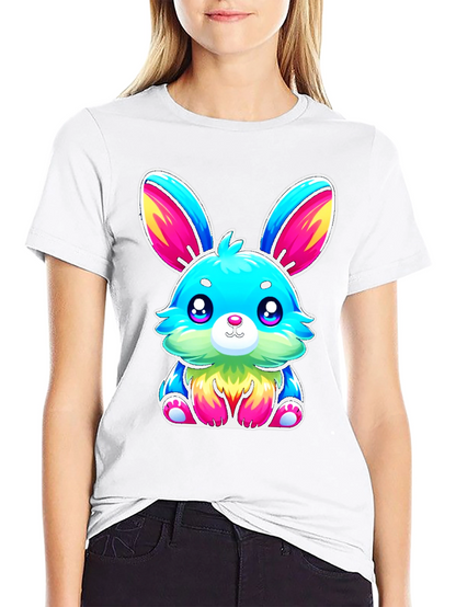 Cute Kawaii Rainbow Bunny Graphic Tee