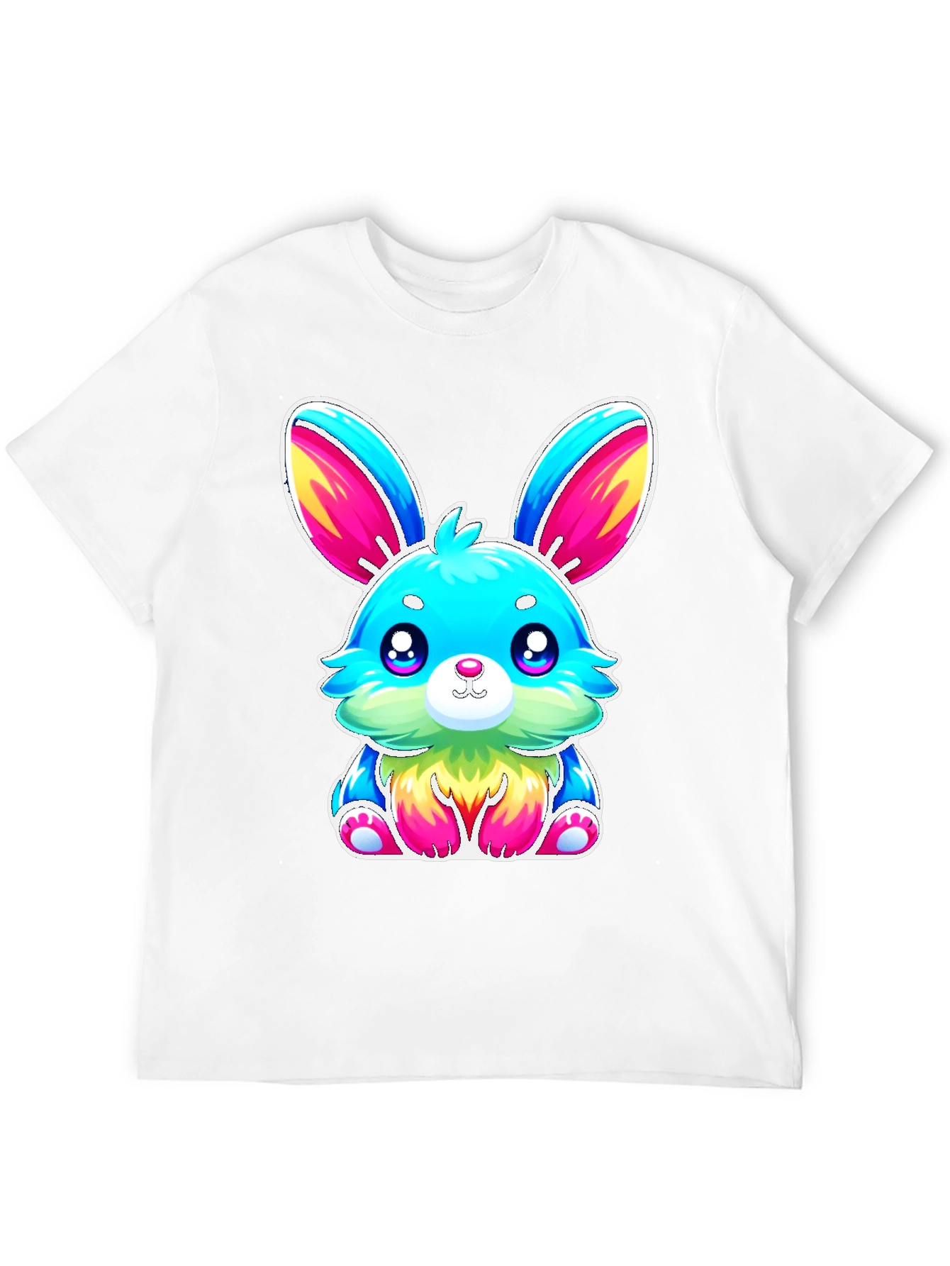 Cute Kawaii Rainbow Bunny Graphic Tee
