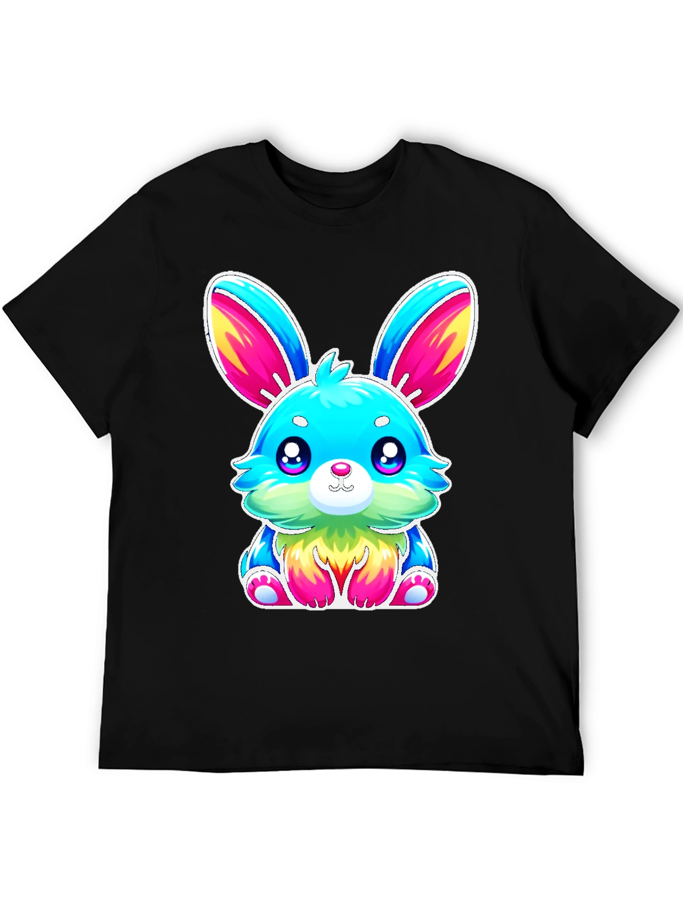 Cute Kawaii Rainbow Bunny Graphic Tee