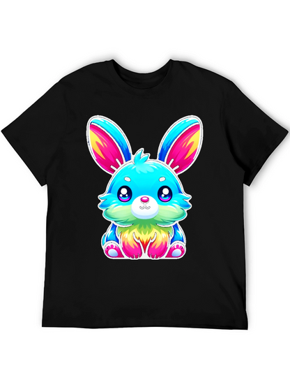 Cute Kawaii Rainbow Bunny Graphic Tee