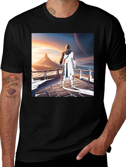 Sci-Fi Wanderer T-Shirt - Artistic Design