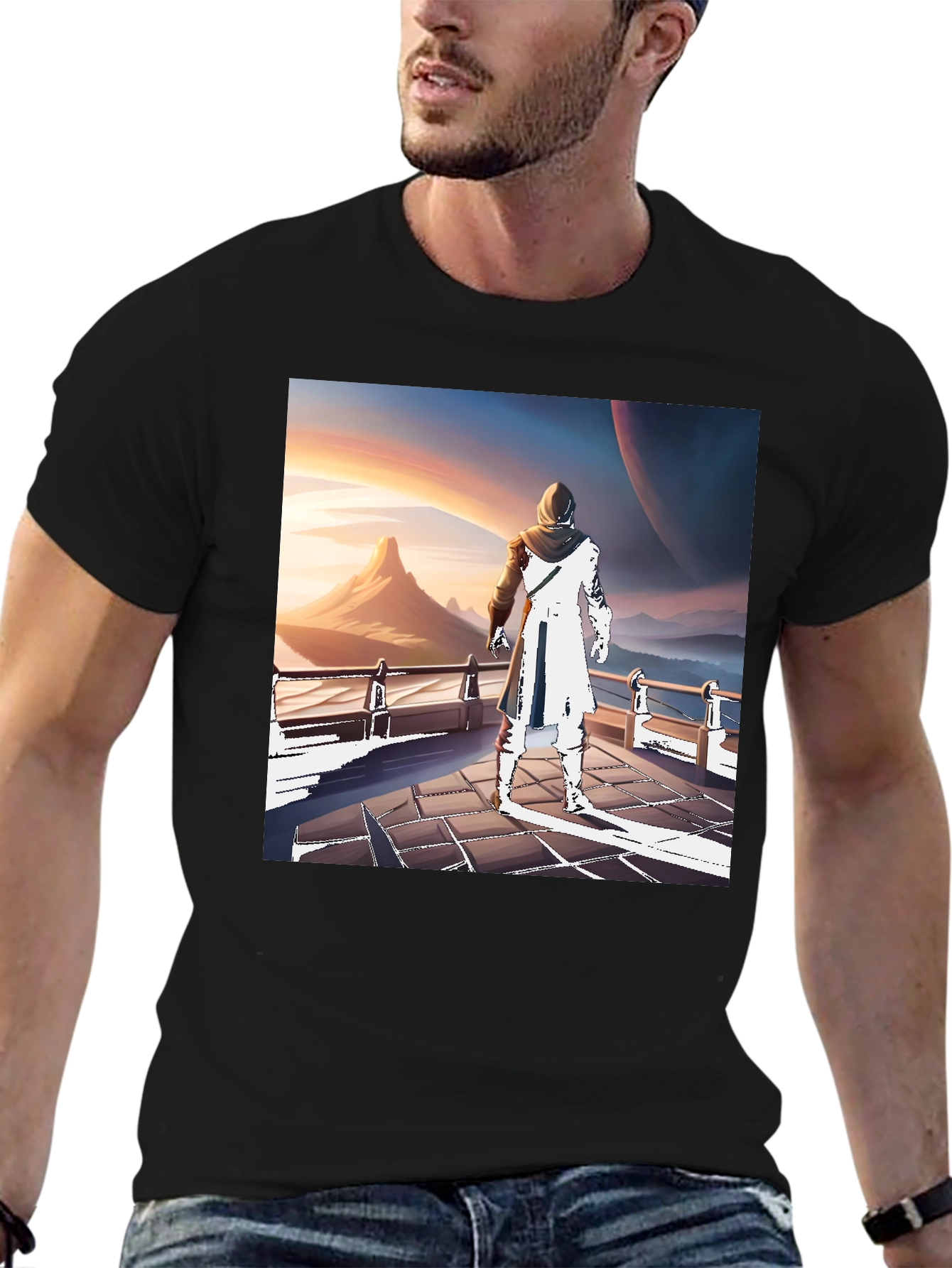 Sci-Fi Wanderer T-Shirt - Artistic Design