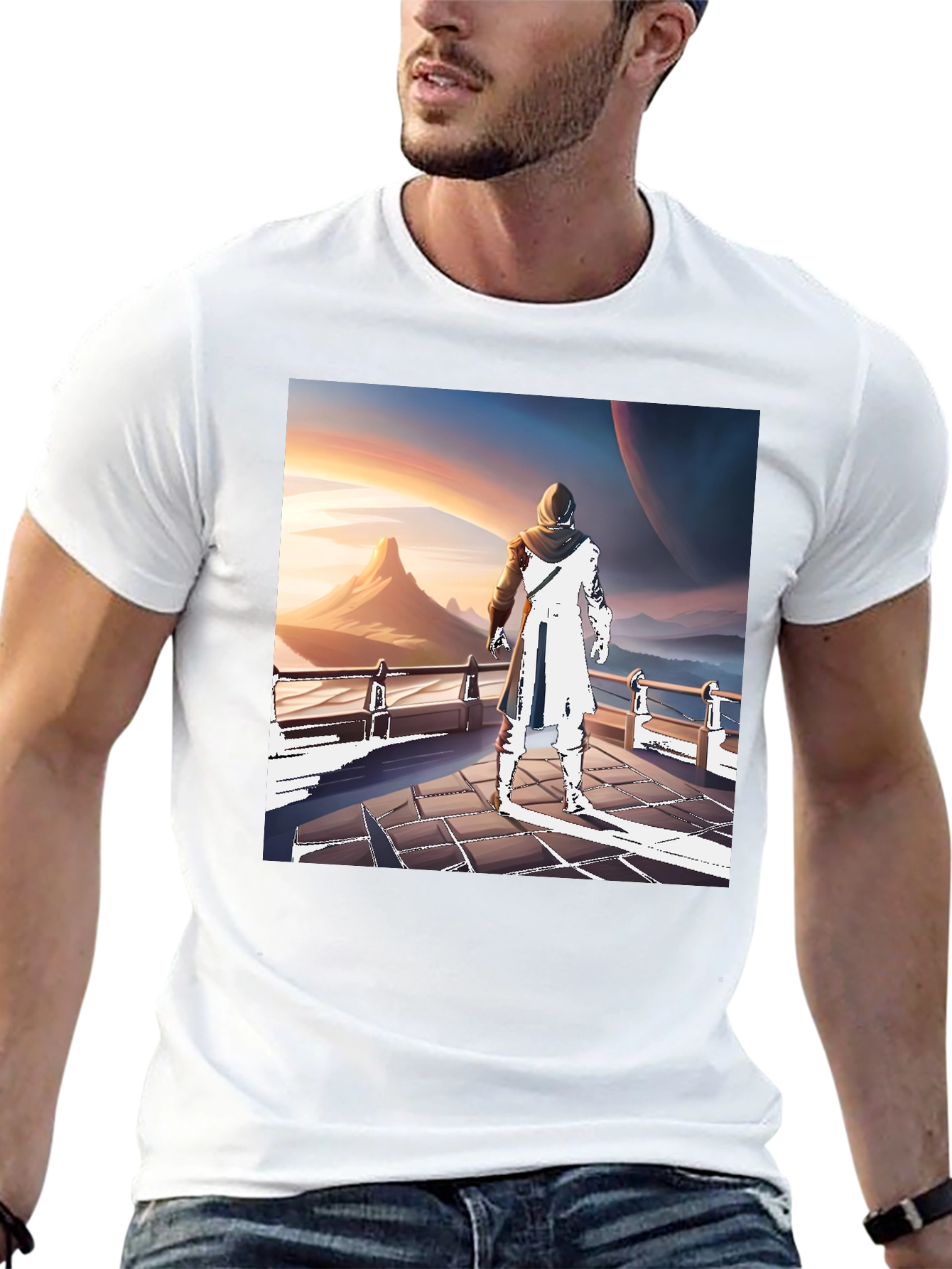 Sci-Fi Wanderer T-Shirt - Artistic Design