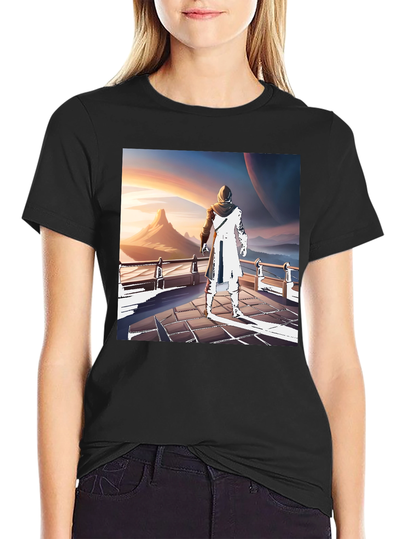 Sci-Fi Wanderer T-Shirt - Artistic Design