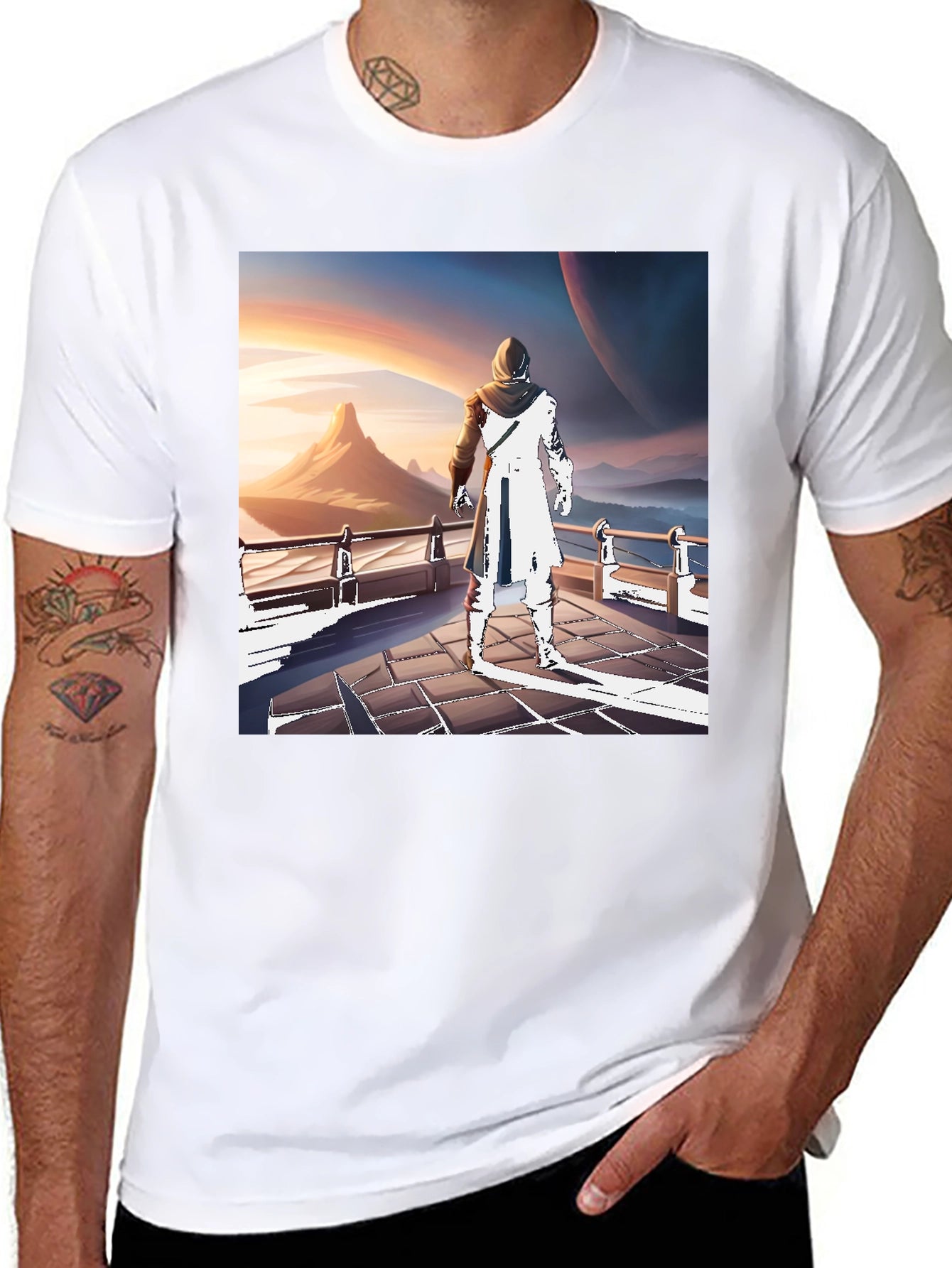 Sci-Fi Wanderer T-Shirt - Artistic Design