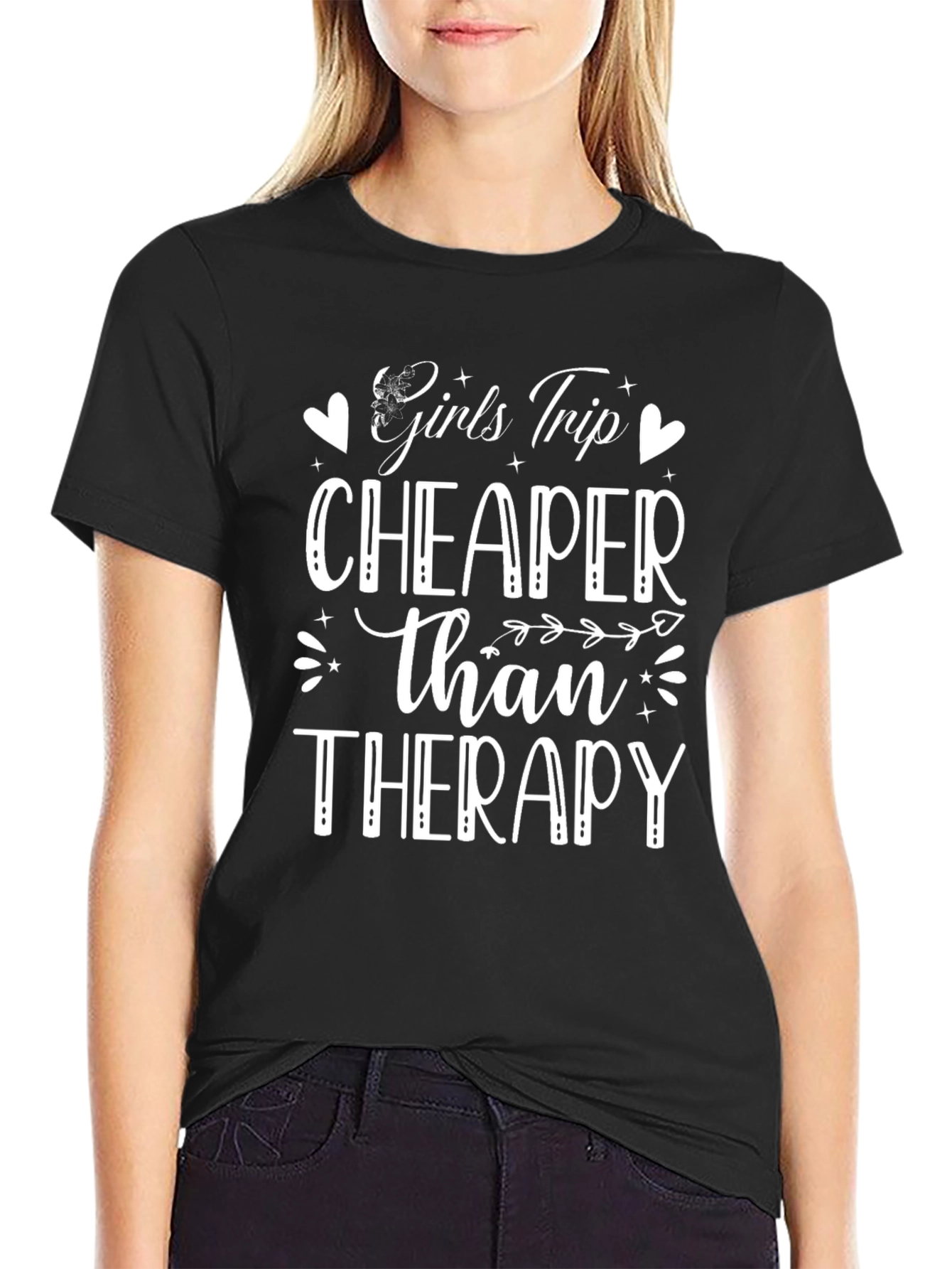 Girls Trip Cheaper Than Therapy Black T-Shirt
