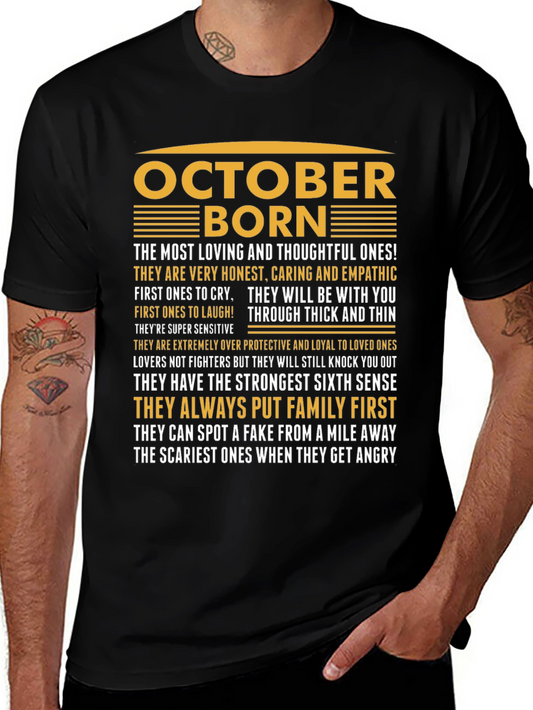 October Born T-Shirt - Loving Thoughtful and Loyal